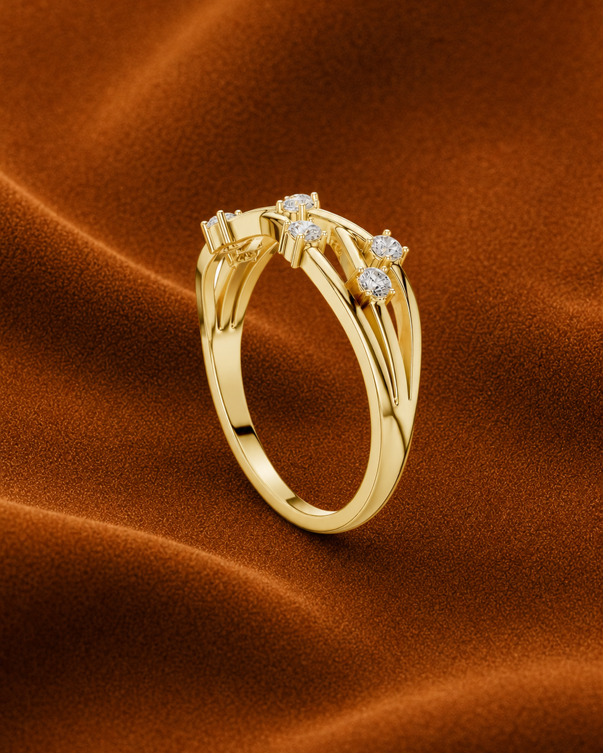 Crisscross Diamond Band by MONICONIC