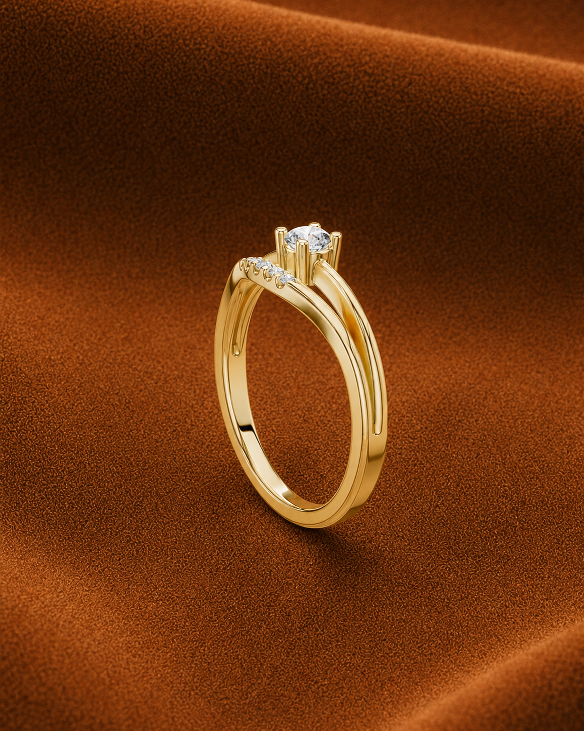 Arc Pavé Solitaire Ring by MONICONIC