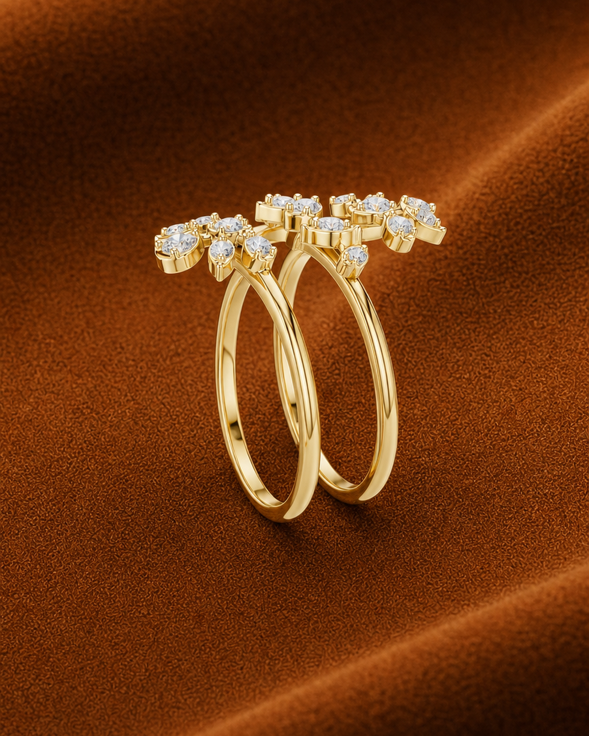 Floral Rosette Bypass Ring by MONICONIC