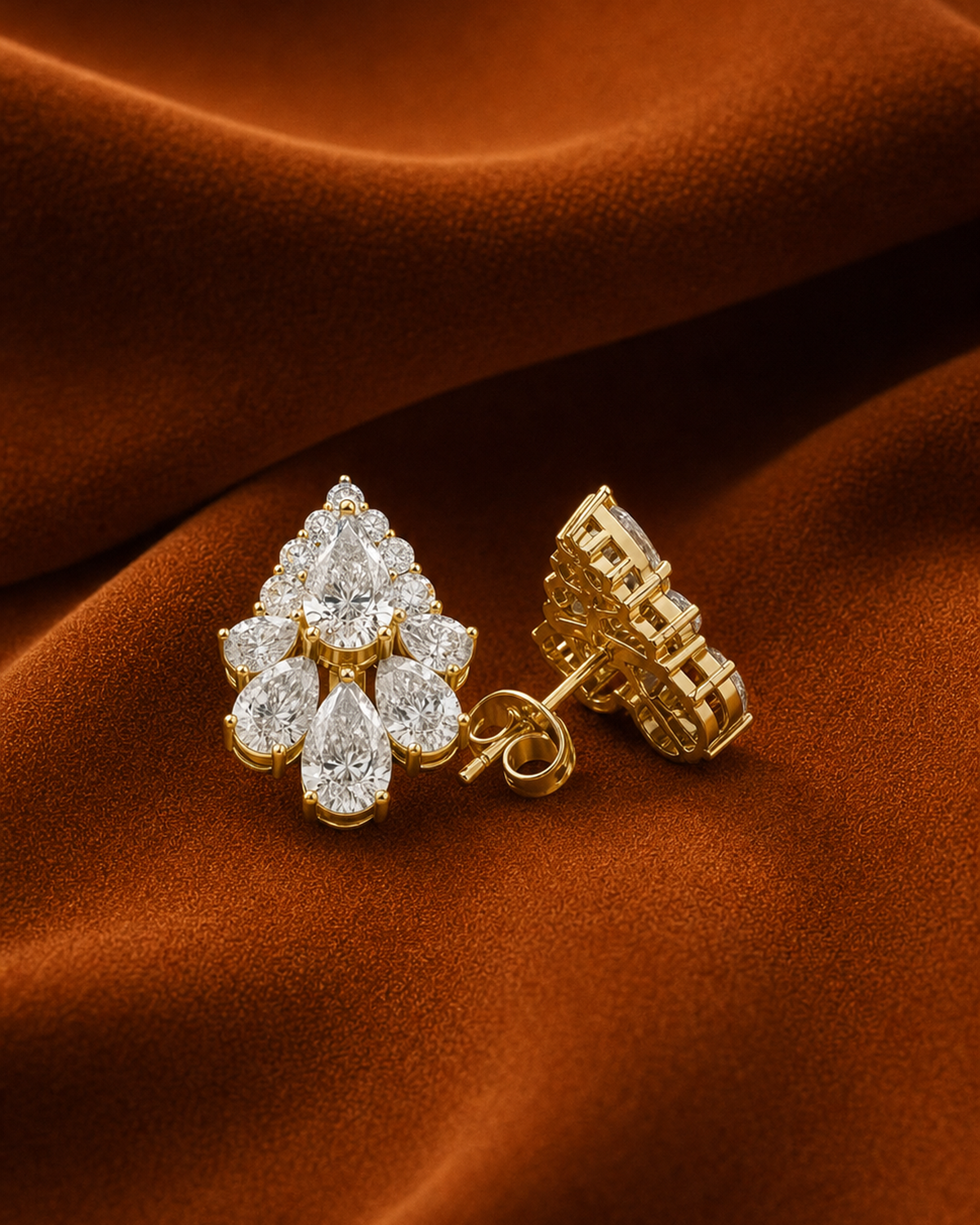 Pear Cluster Lab-Grown Diamond Studs by MONICONIC