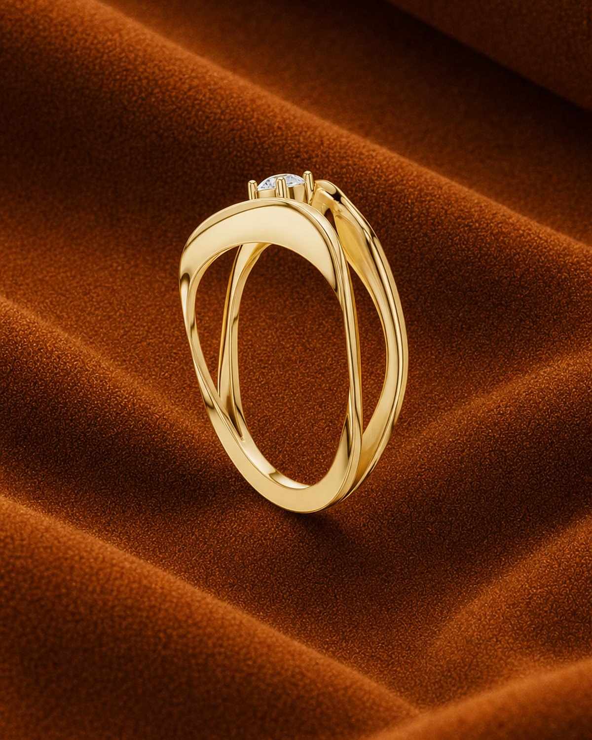 Bypass Solitaire Ring by MONICONIC