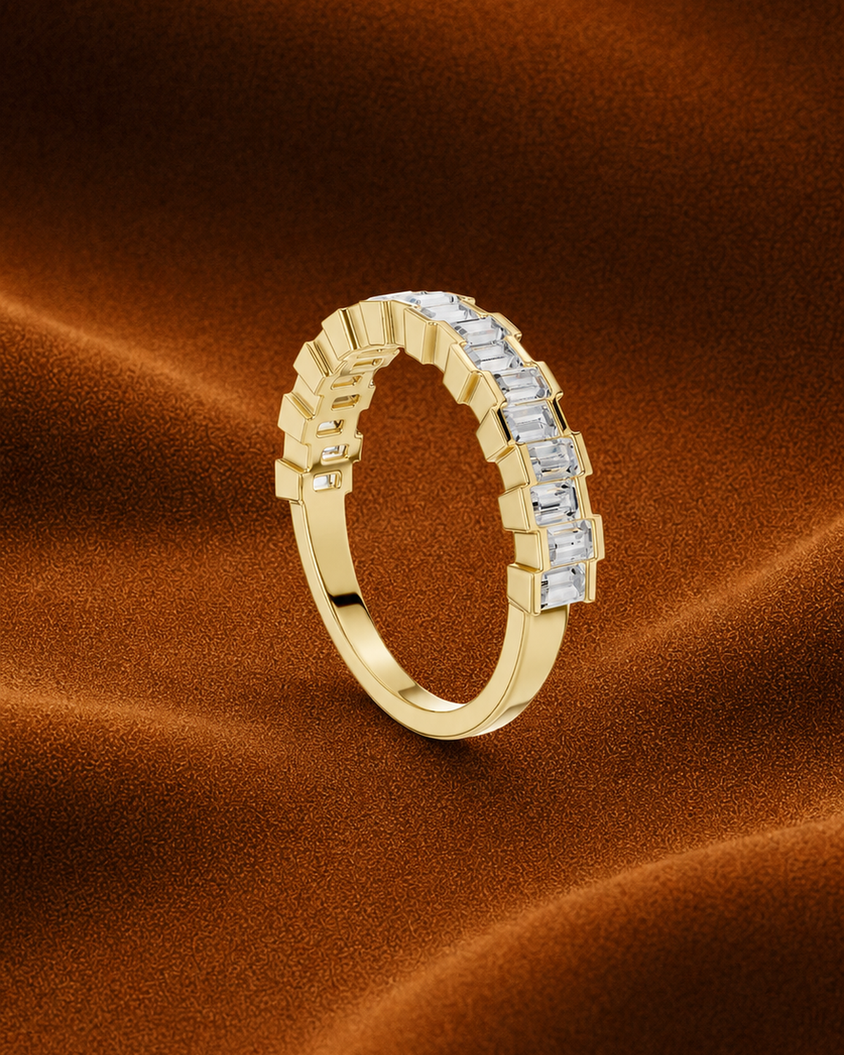 Baguette Step Edge Band by MONICONIC