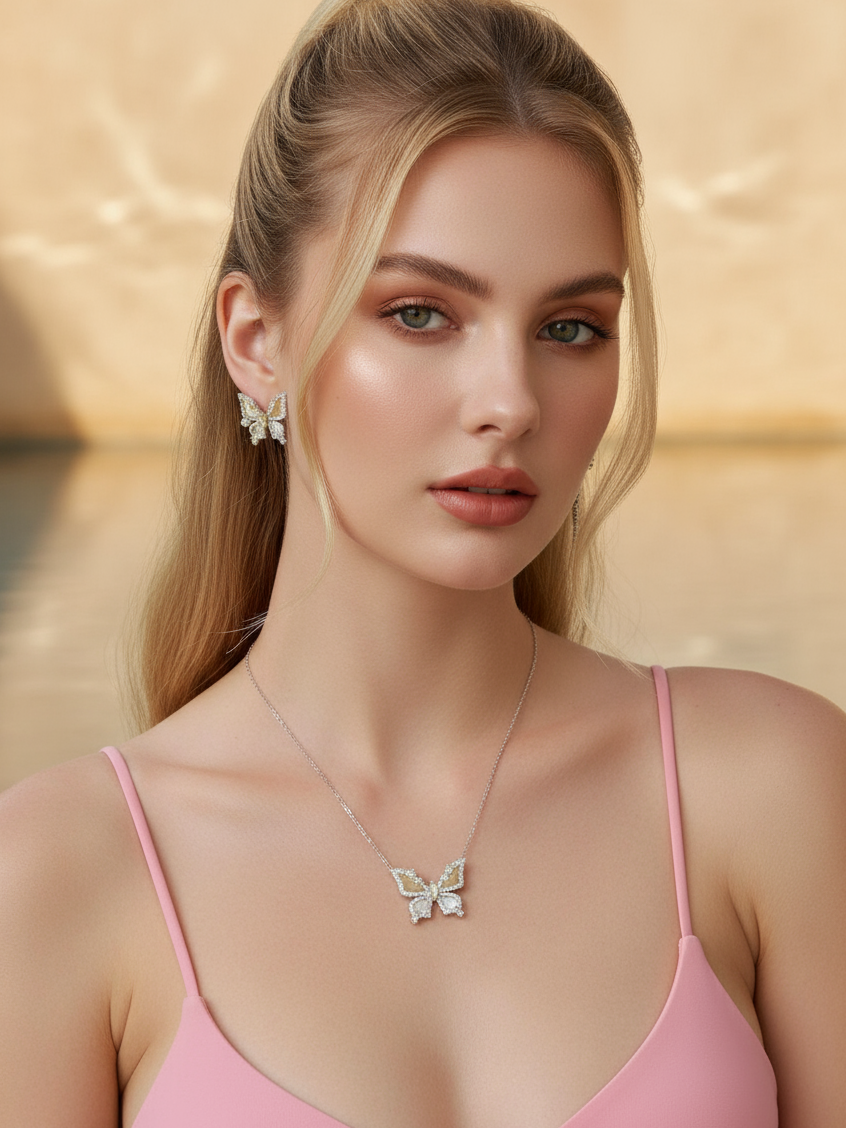 Butterfly Bloom Pendant Necklace