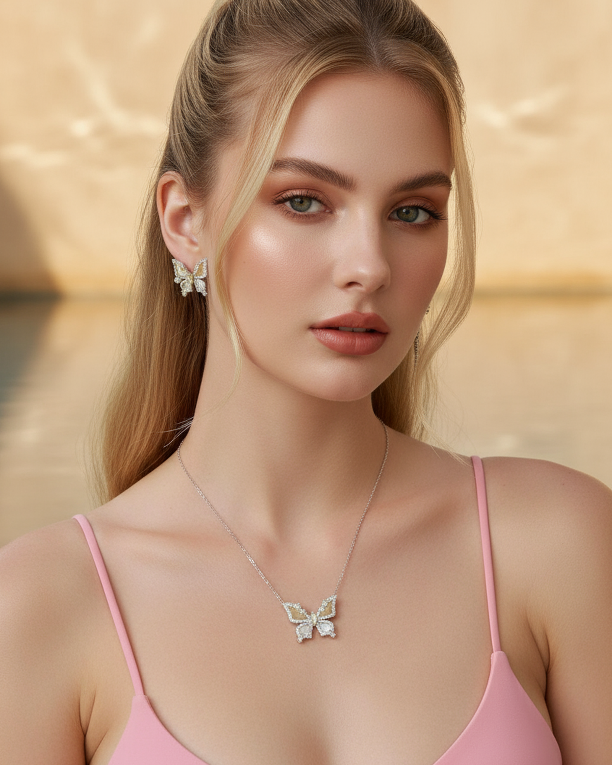 Butterfly Bloom Pendant Necklace