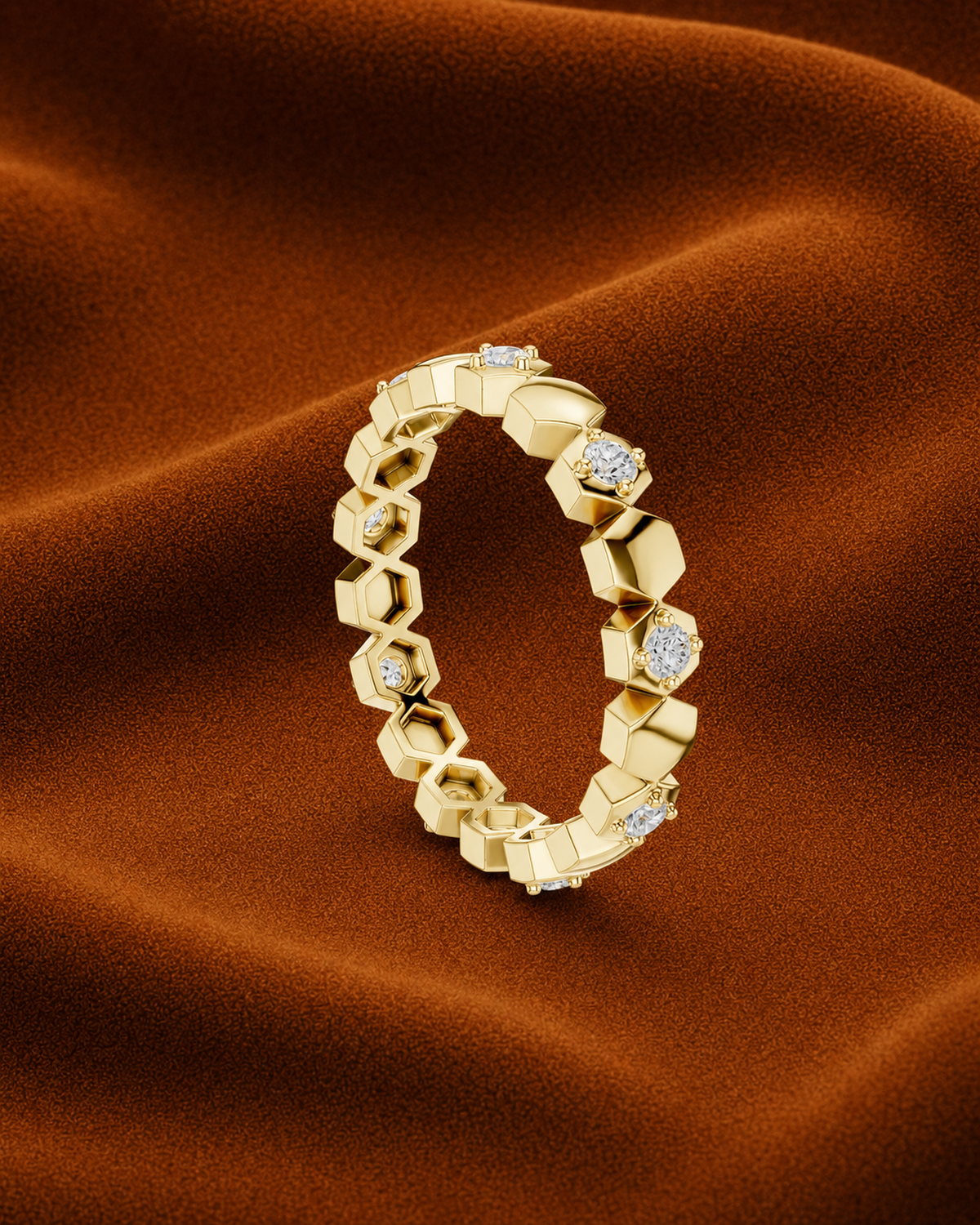 Honeycomb Diamond Band by MONICONIC