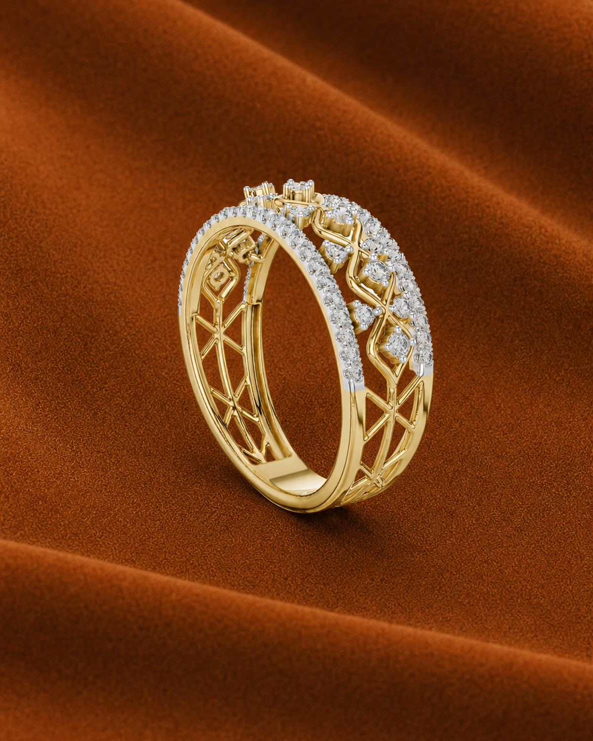 Lattice Pavé Band by MONICONIC