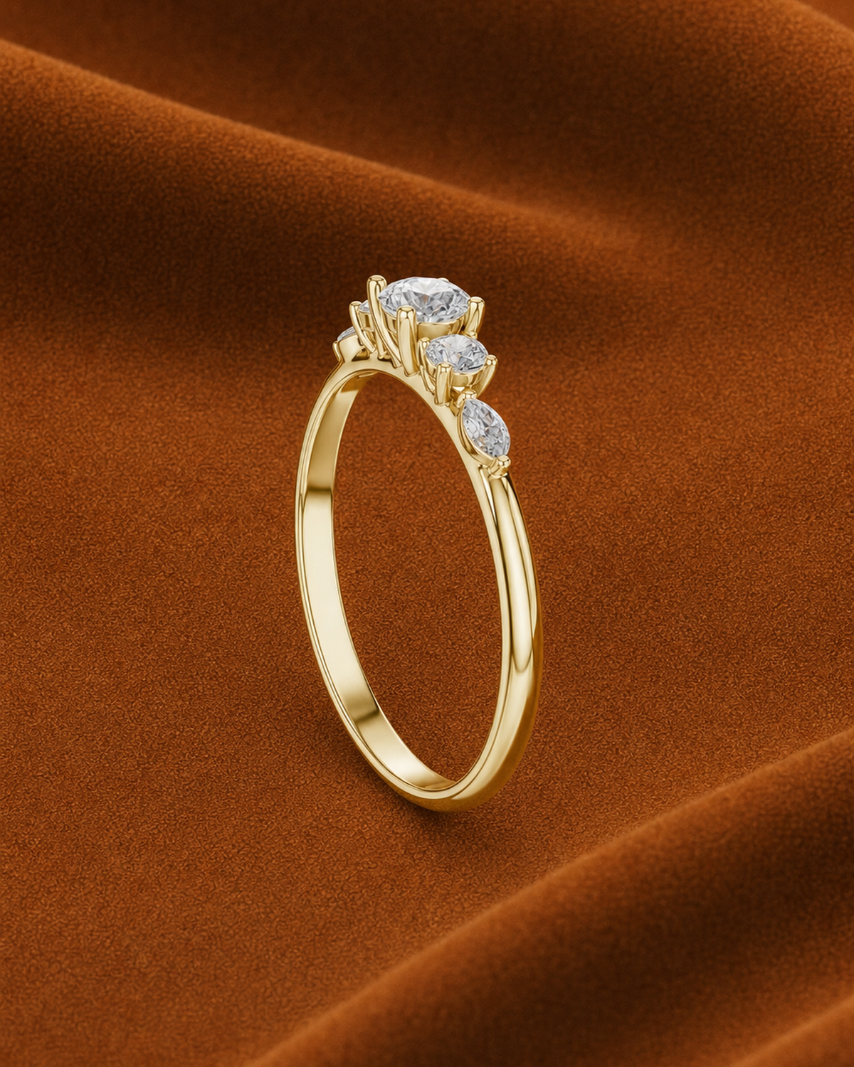 Marquise Tapered Five Stone Ring by MONICONIC