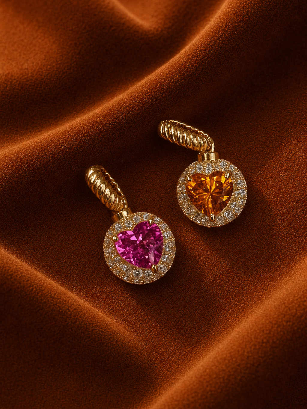 Heart Halo Gemstone Pendant