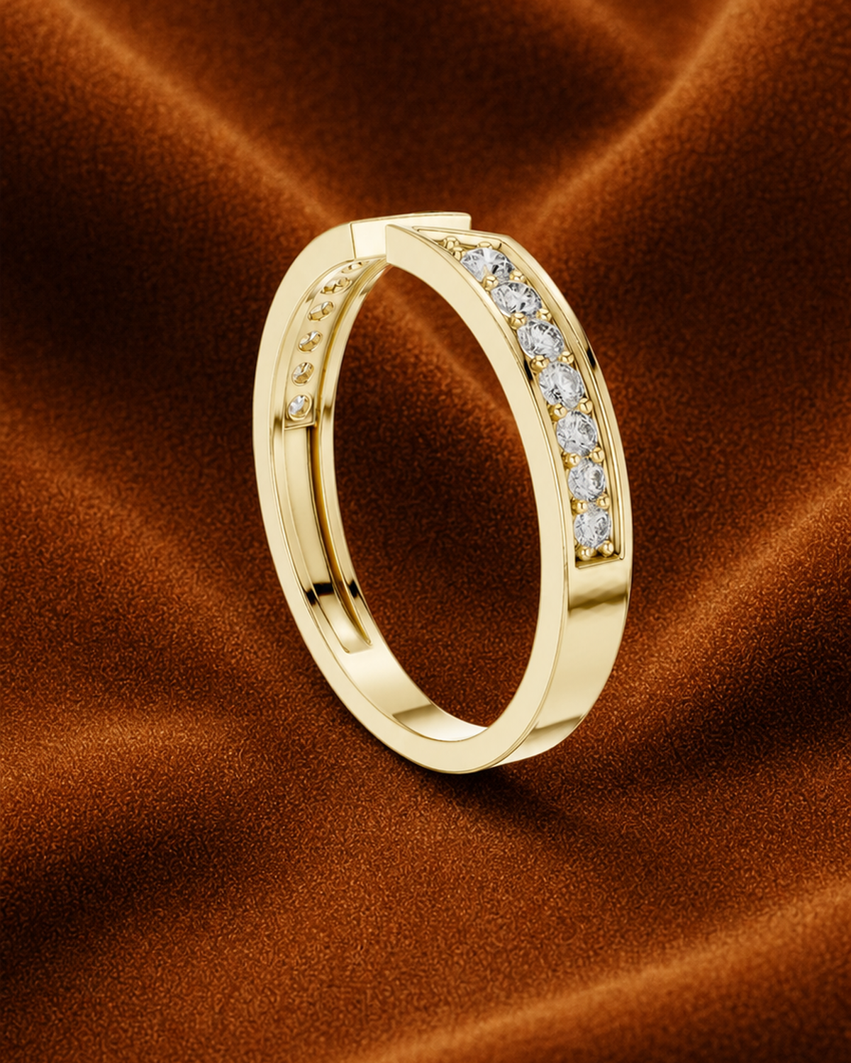 Open Chevron Pavé Ring by MONICONIC