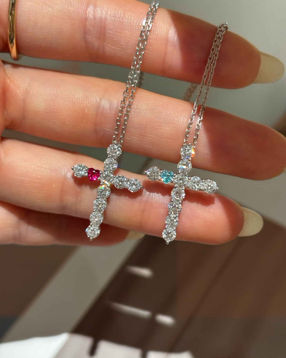 Heartline Cross Necklace by MONICONIC