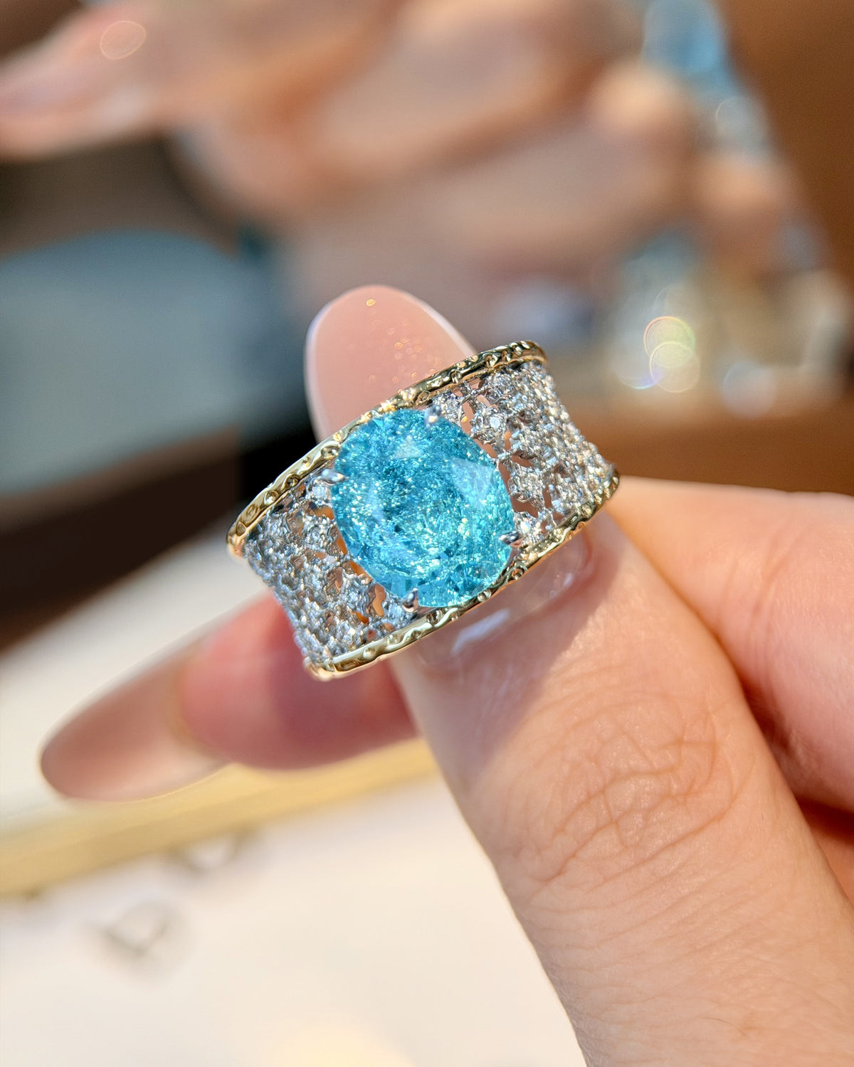 Marin Oval Paraiba Ring by MONICONIC