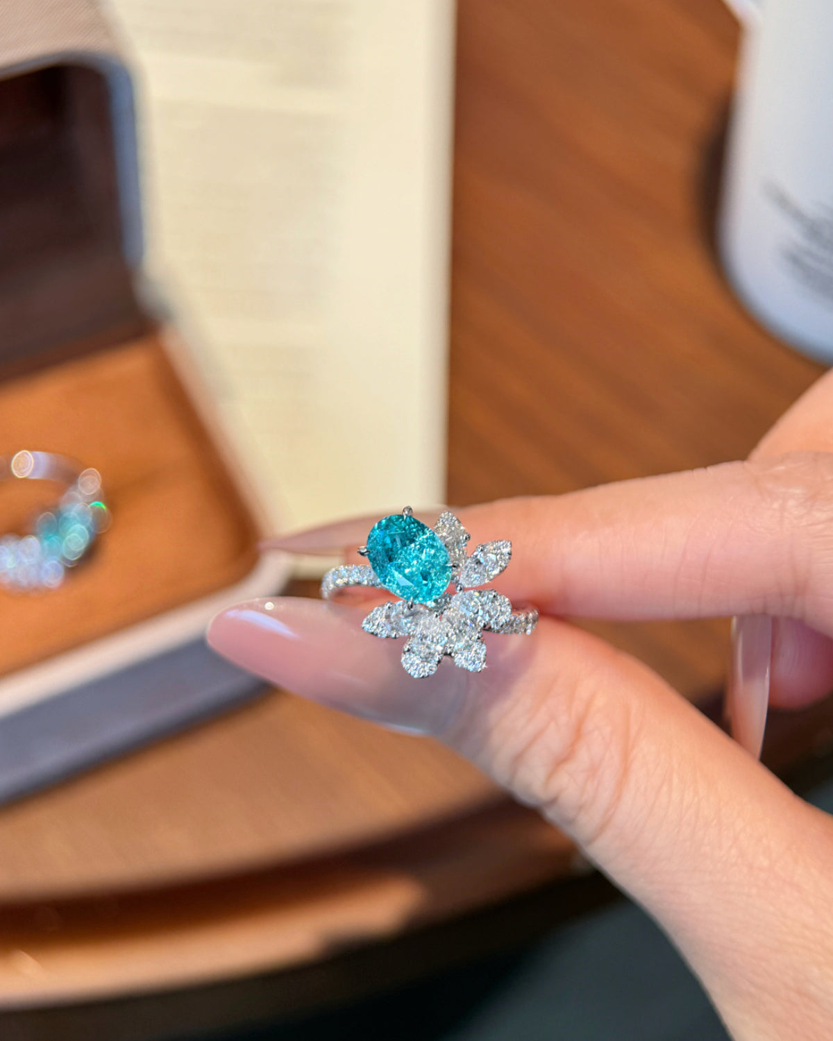 Paraiba Petal Ring by MONICONIC