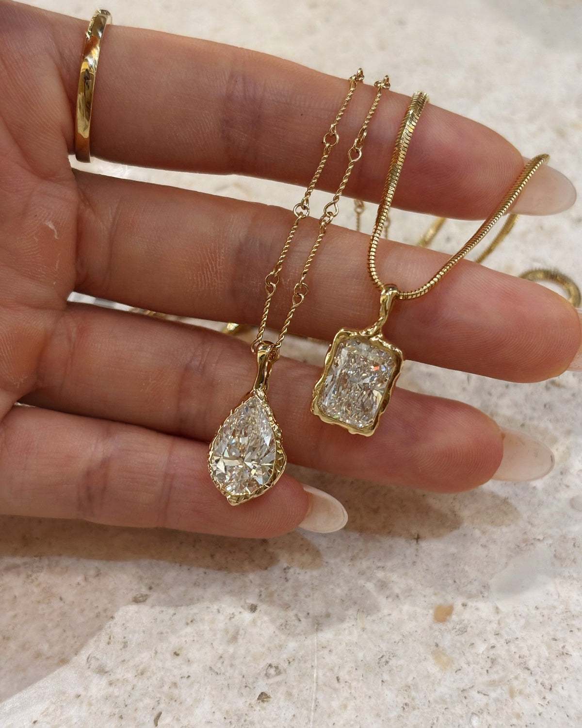 Rivage Pear Pendant Necklace by MONICONIC