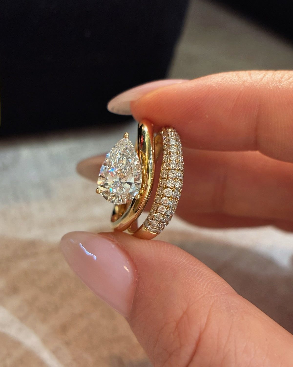 Auric Pear Ring by MONICONIC