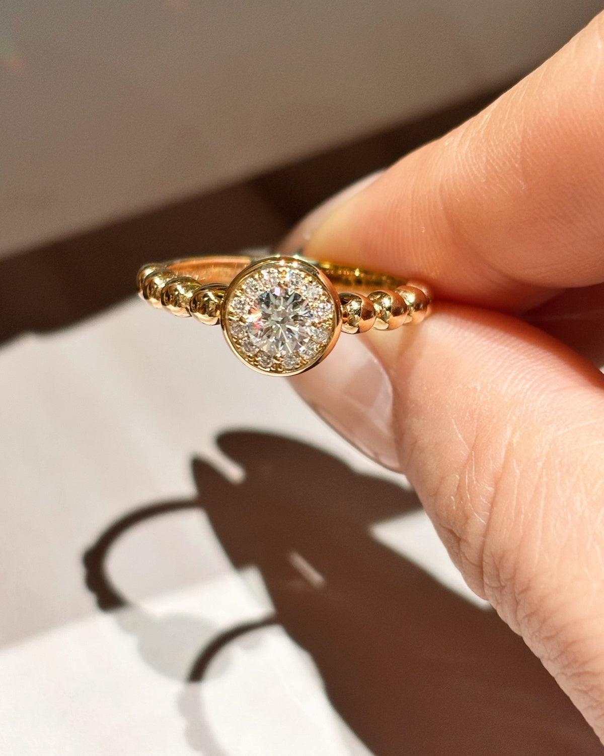 Luna Bead Halo Ring by MONICONIC