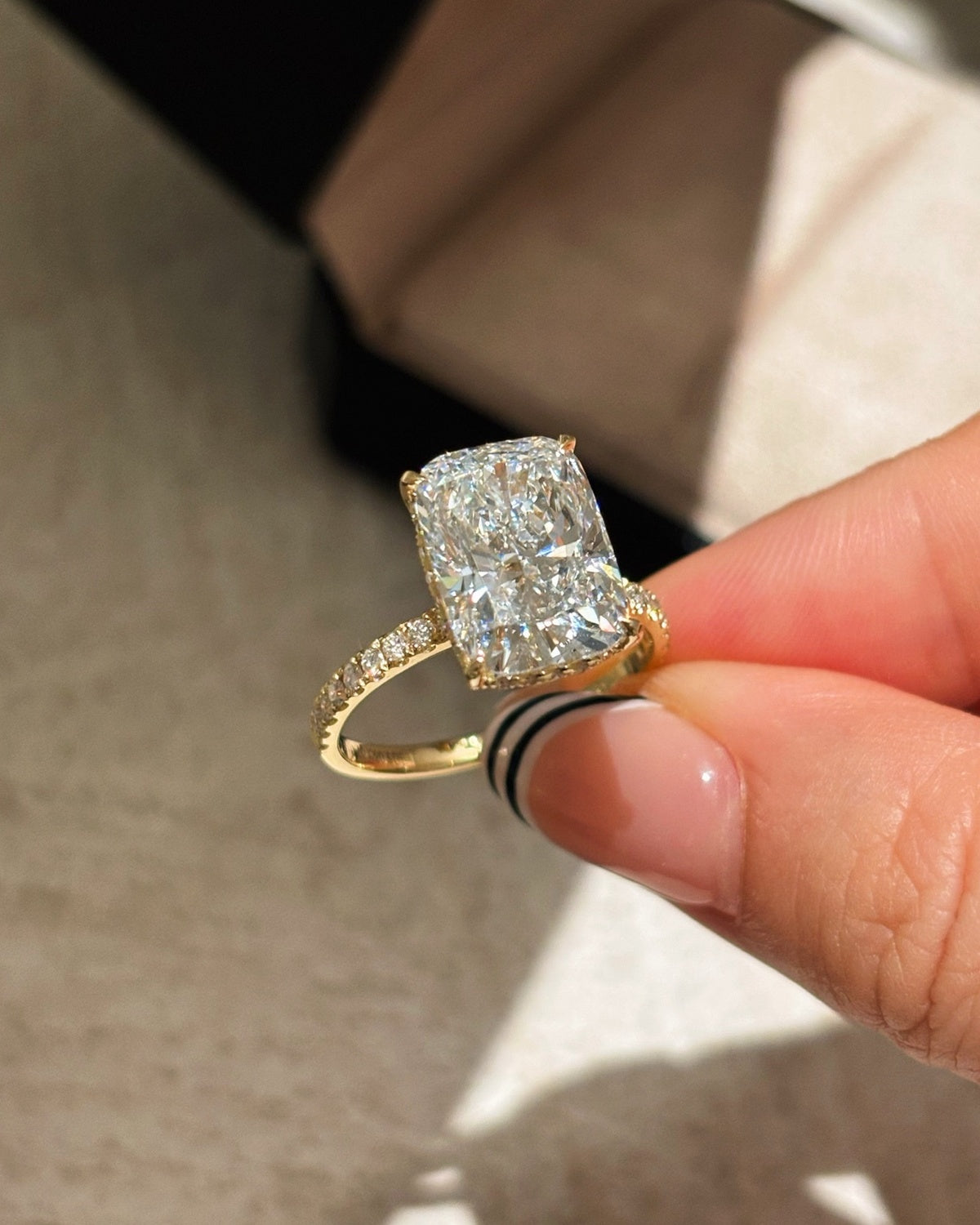 Cushion Pavé Ring by MONICONIC