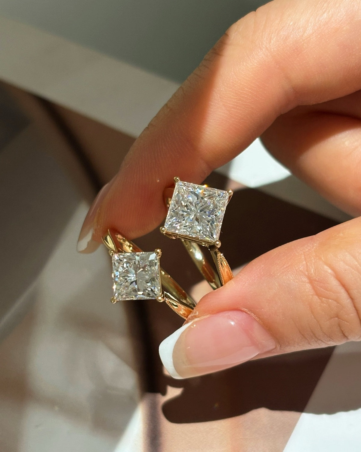 Prism Square Solitaire Ring by MONICONIC