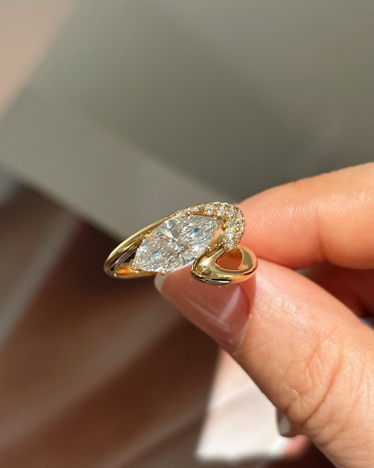 Ribbon Marquise Ring by MONICONIC