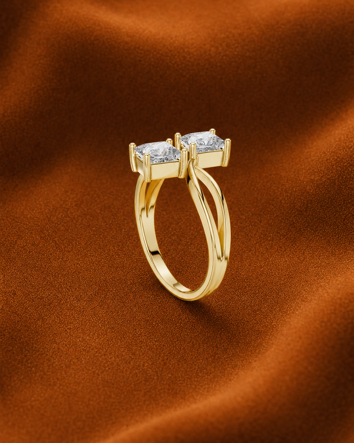 Princess-Cut Toi et Moi Ring by MONICONIC