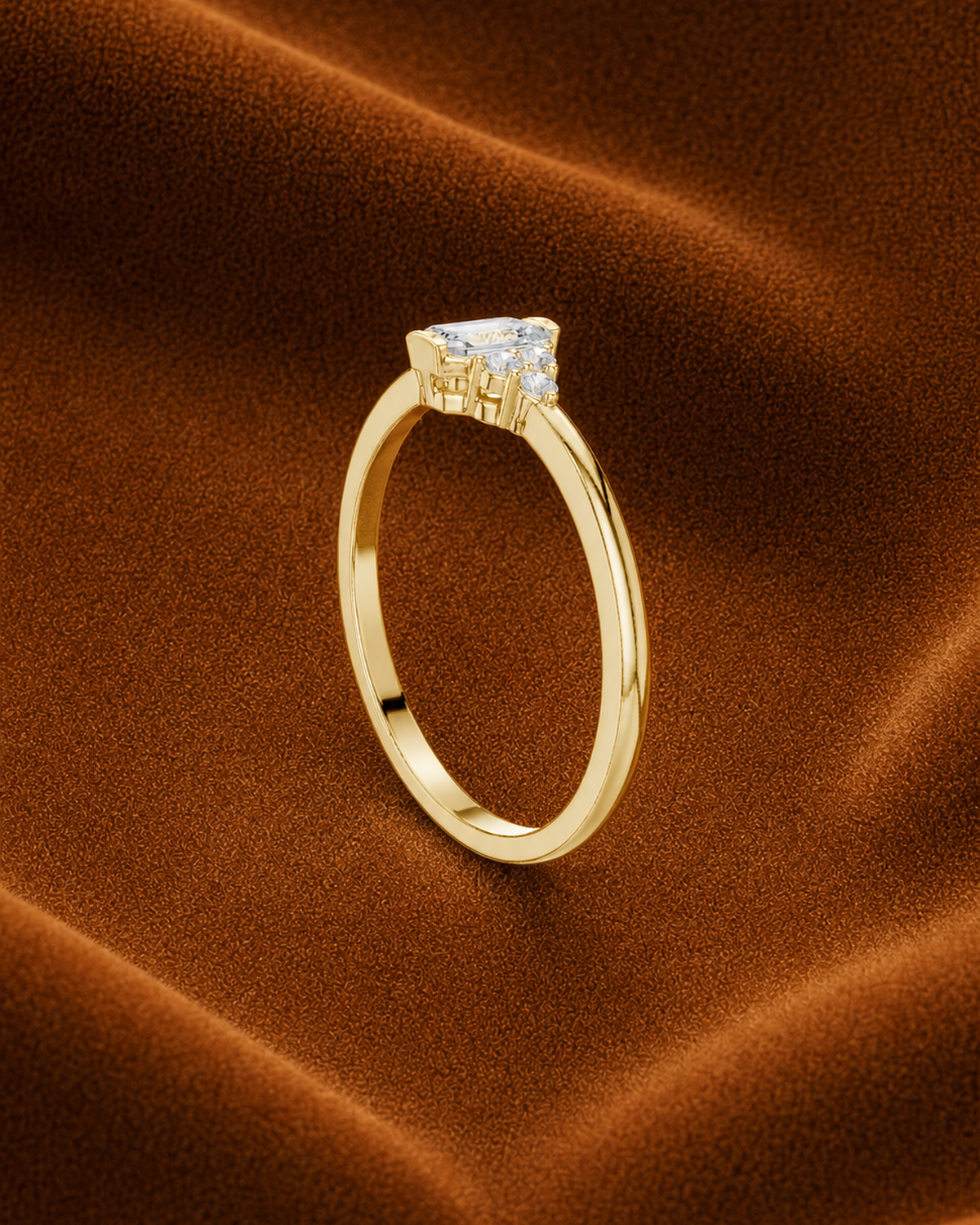 Emerald-Cut Cluster Ring by MONICONIC