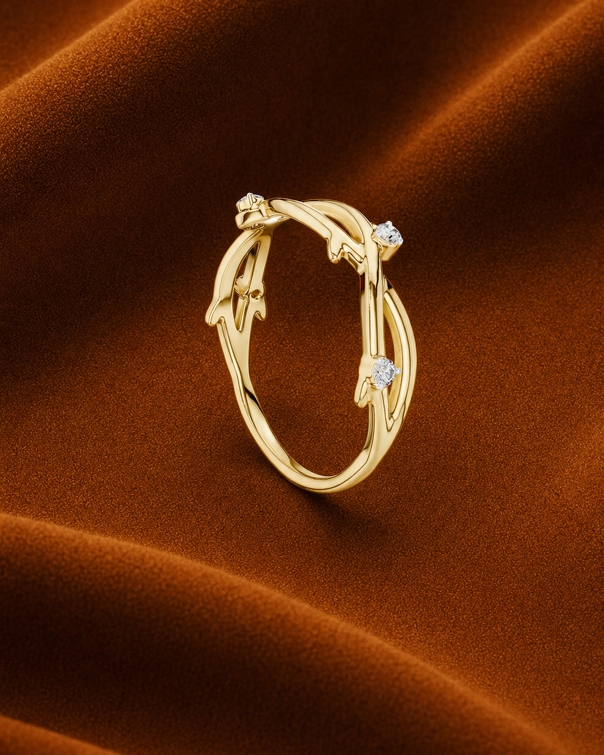 Vine Openwork Diamond Ring by MONICONIC