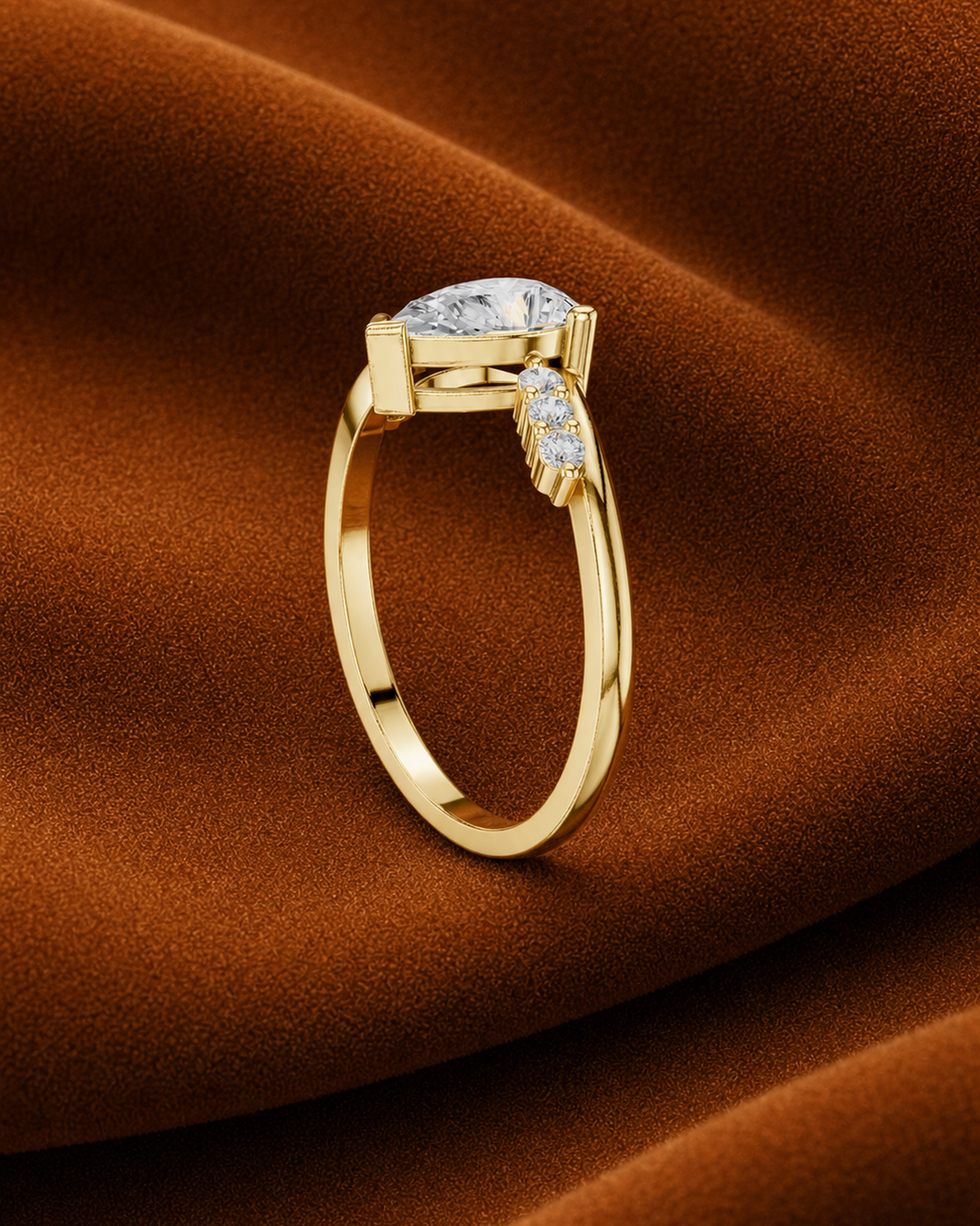 Pear Cut Split Shoulder Ring by MONICONIC