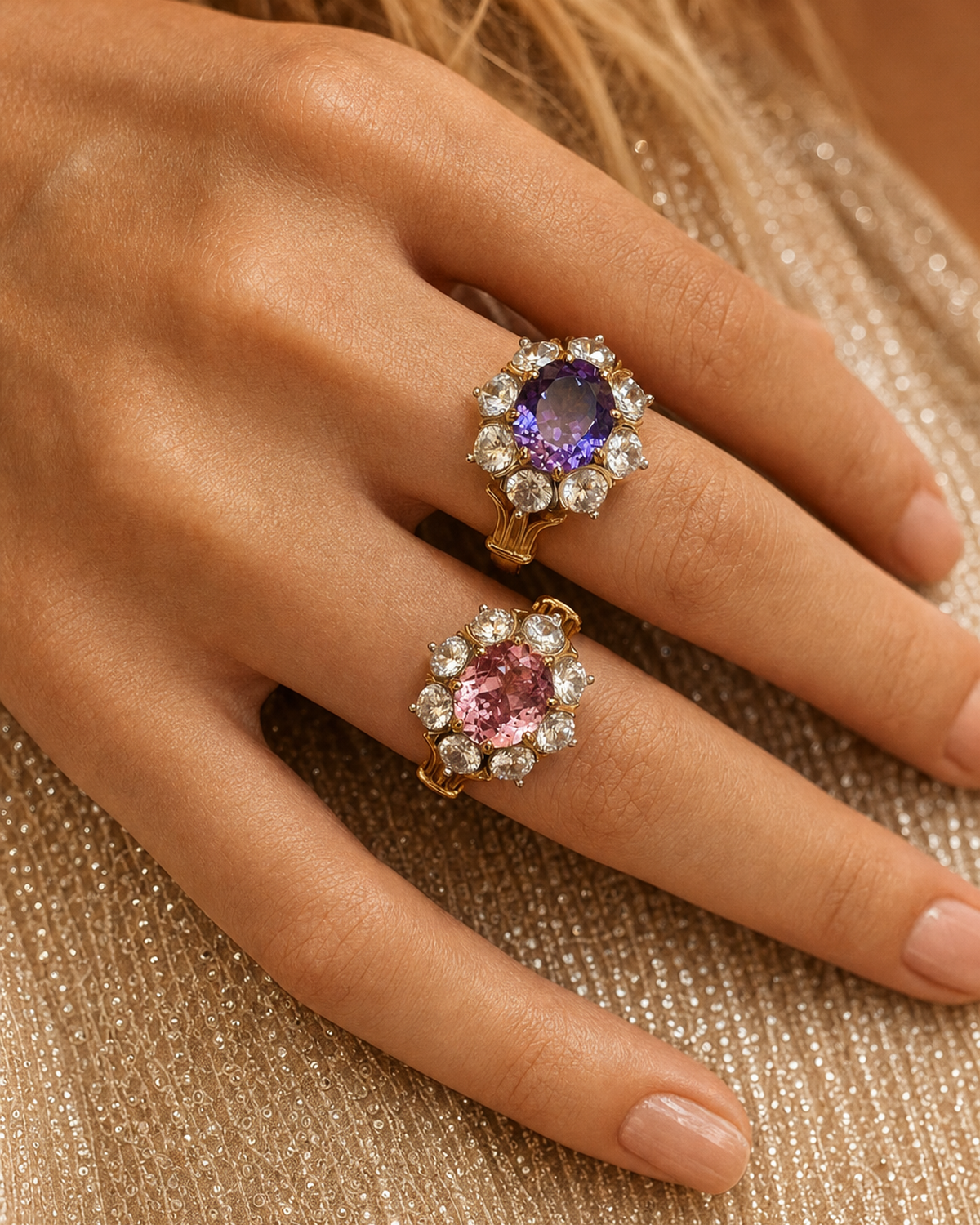 Oval Halo Sapphire Ring by MONICONIC