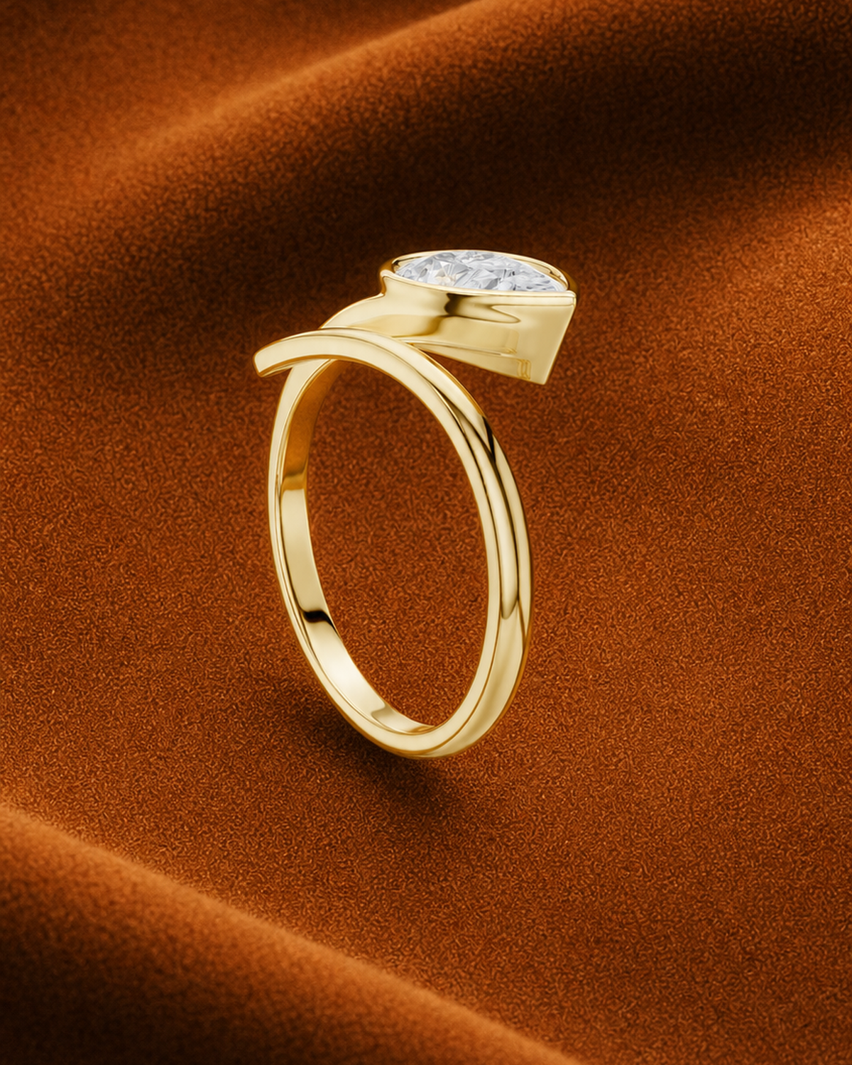 East West Pear Bezel Ring by MONICONIC