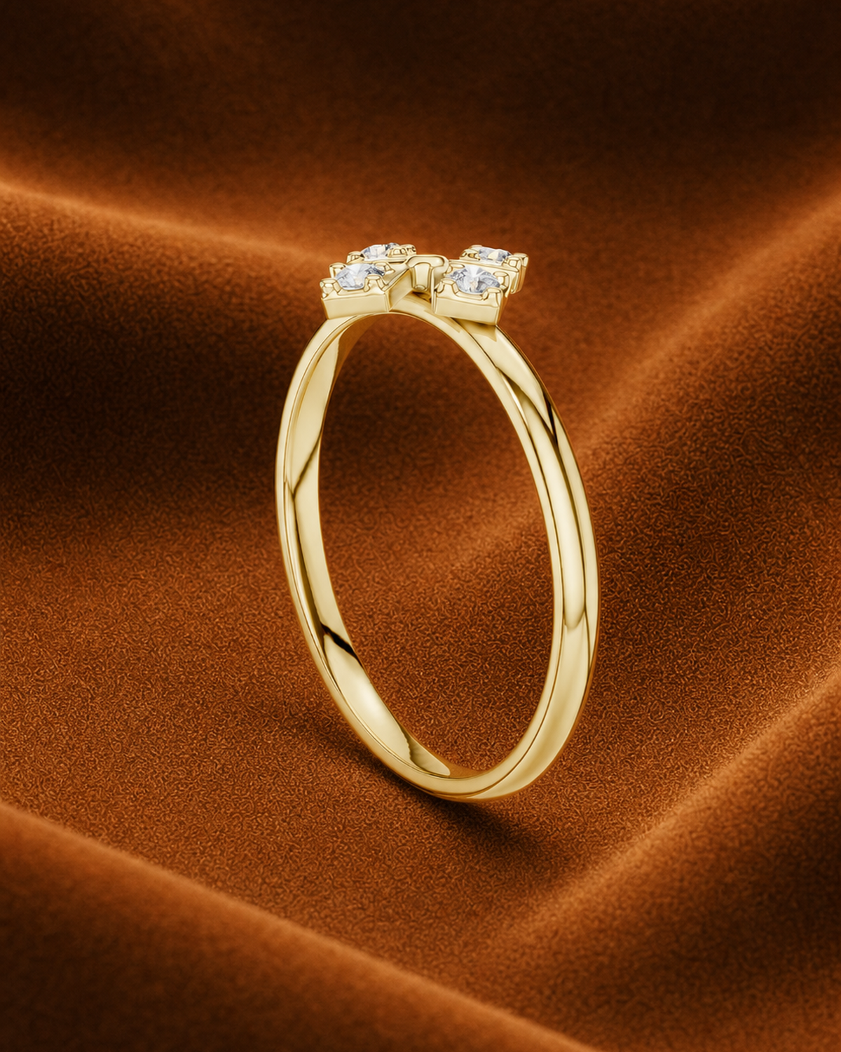 Quatrefoil Diamond Ring by MONICONIC