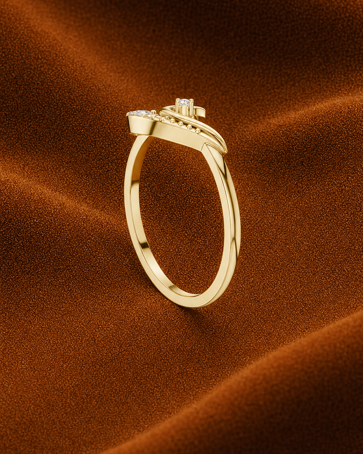 Crescent Pavé Ring by MONICONIC