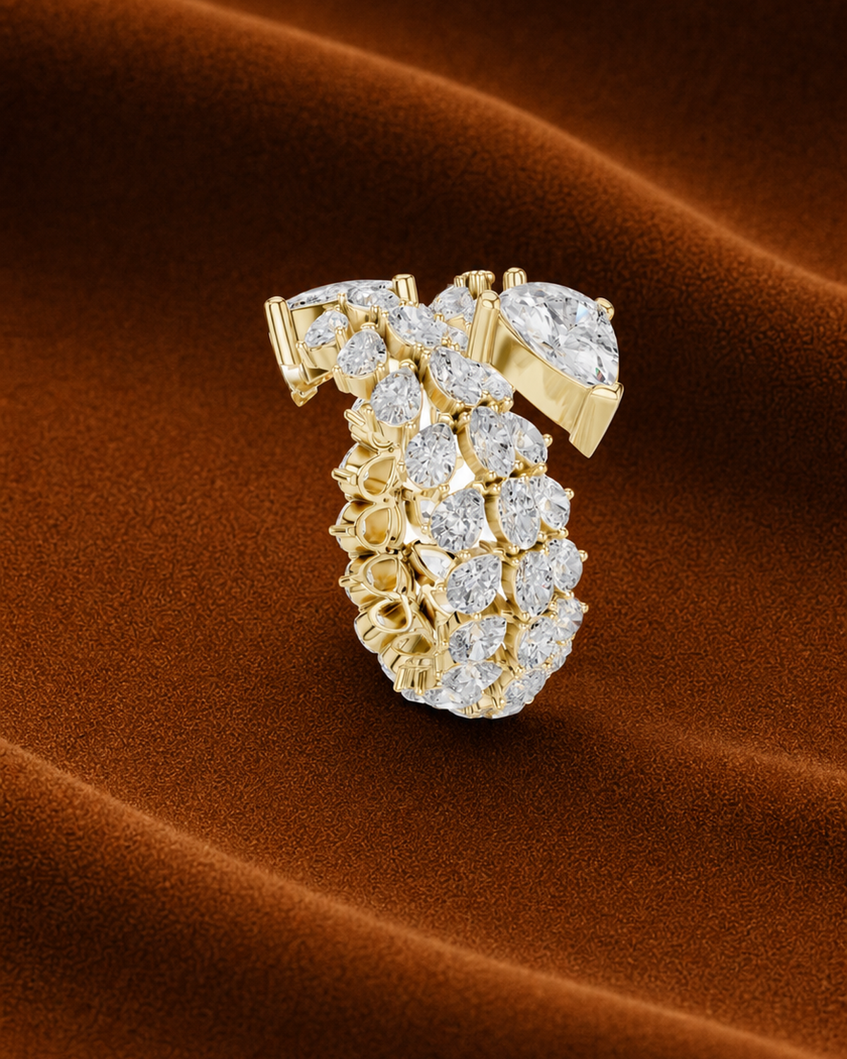 Twin Trillion Bypass Ring by MONICONIC