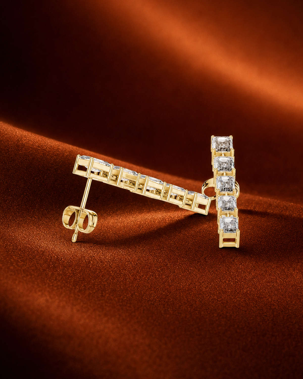 Emerald-Cut Lab-Grown Diamond Drop Earrings by MONICONIC