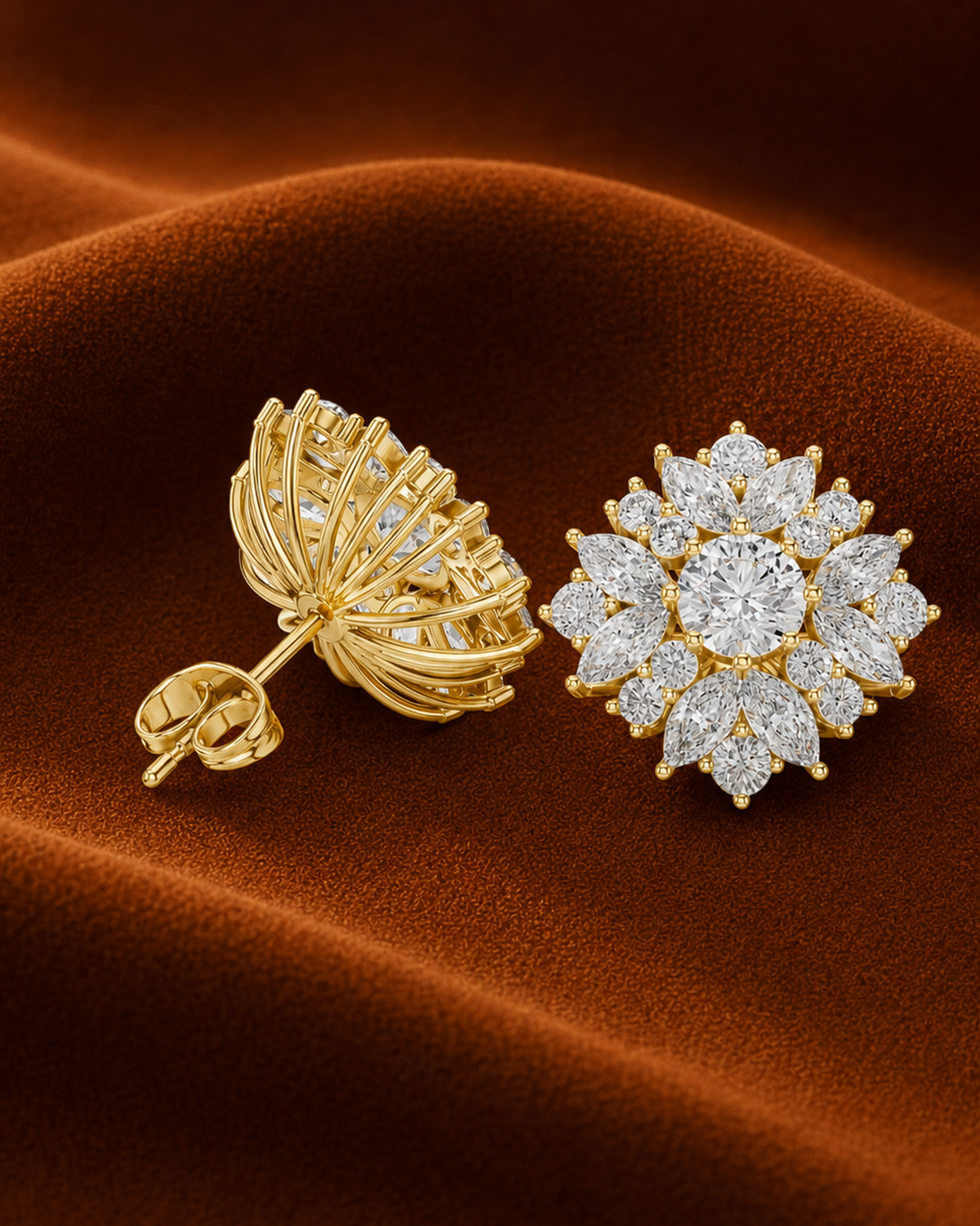 Marquise Petal Lab-Grown Diamond Studs by MONICONIC
