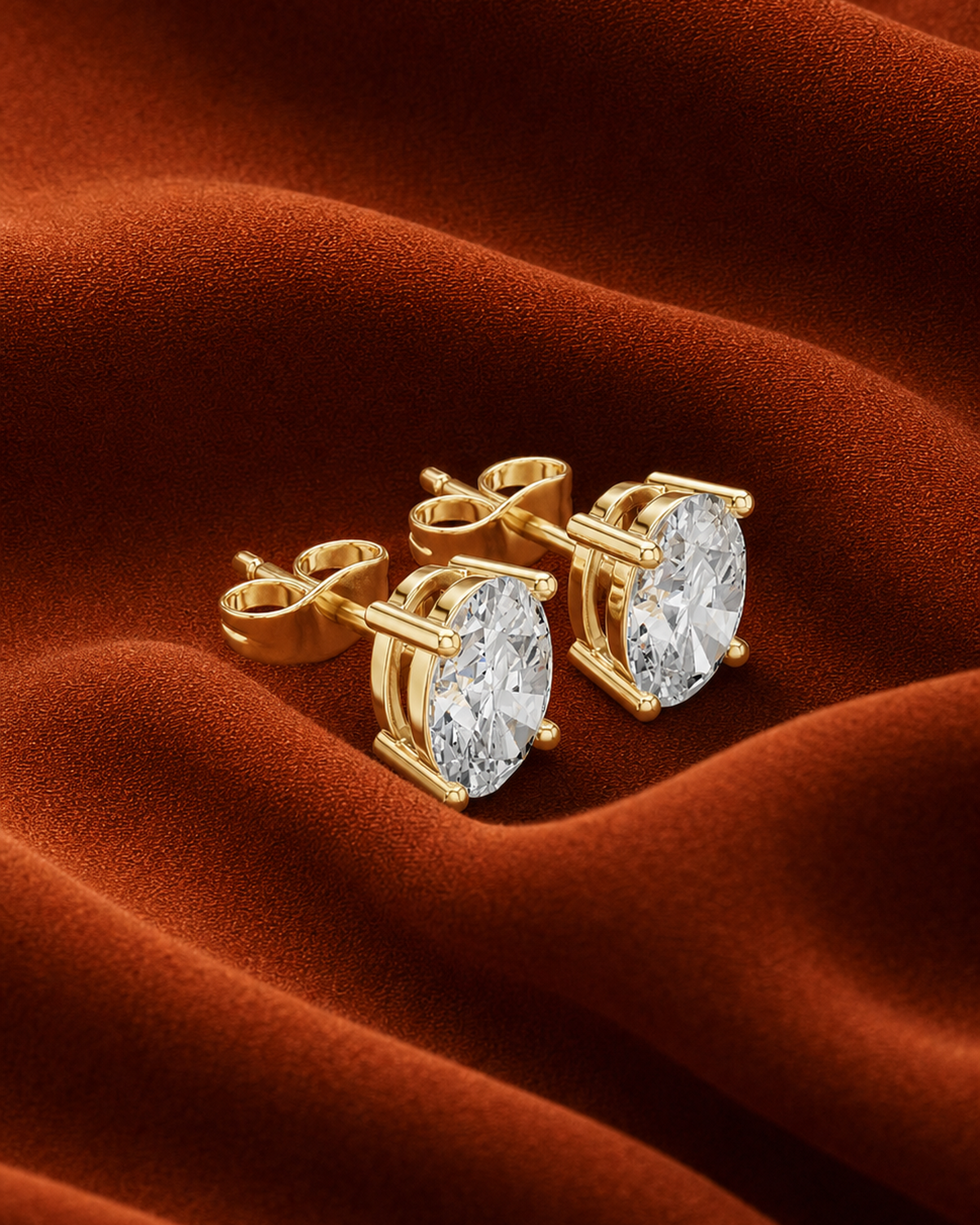 Oval Lab-Grown Diamond Stud Earrings by MONICONIC