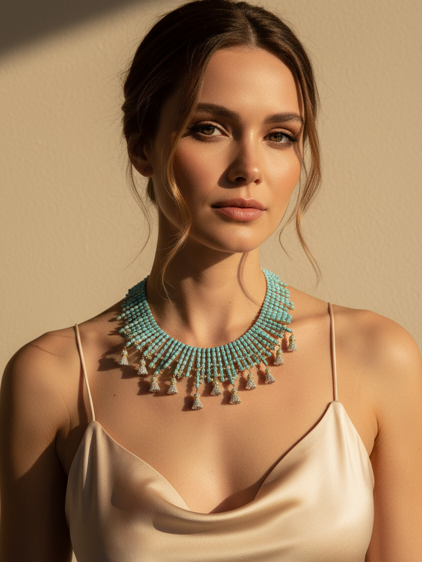 Azure Fringe Collar