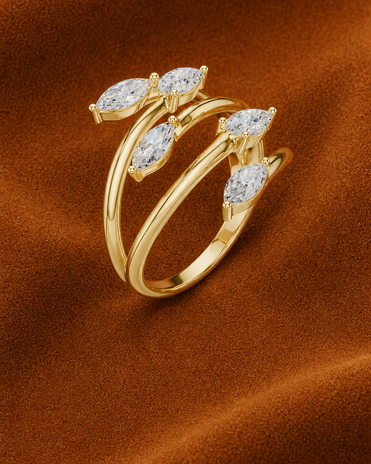 Marquise & Pear Wrap Ring by MONICONIC