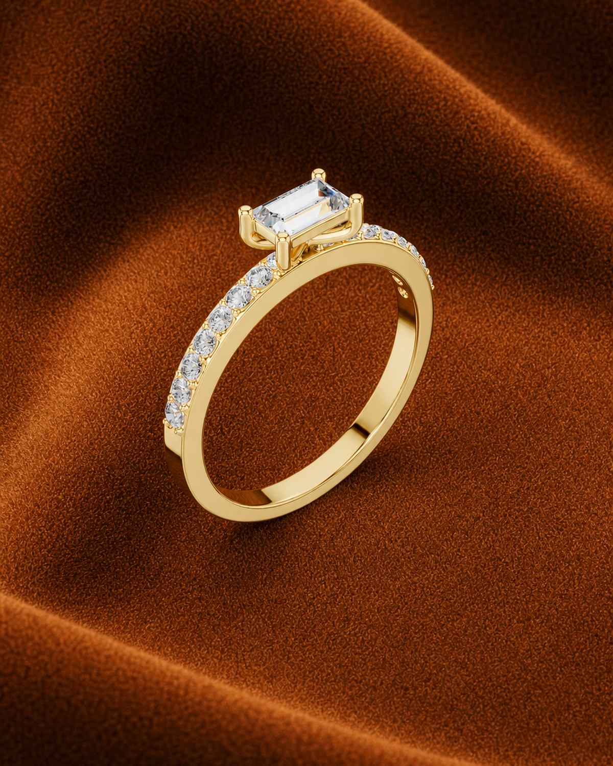 East West Baguette Ring by MONICONIC