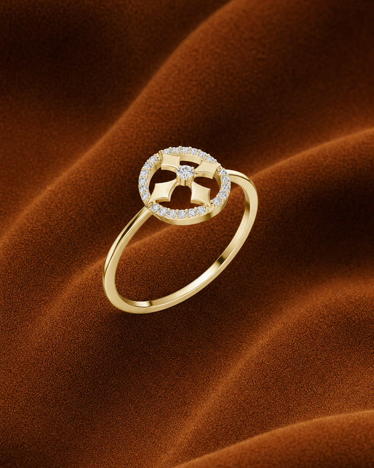 Quatrefoil Halo Ring by MONICONIC
