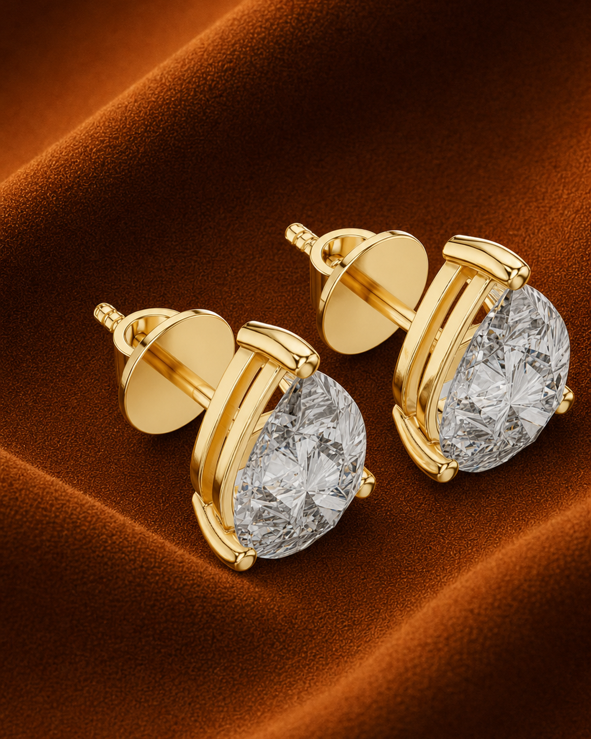 Pear Lab Grown Diamond Stud Earrings by MONICONIC