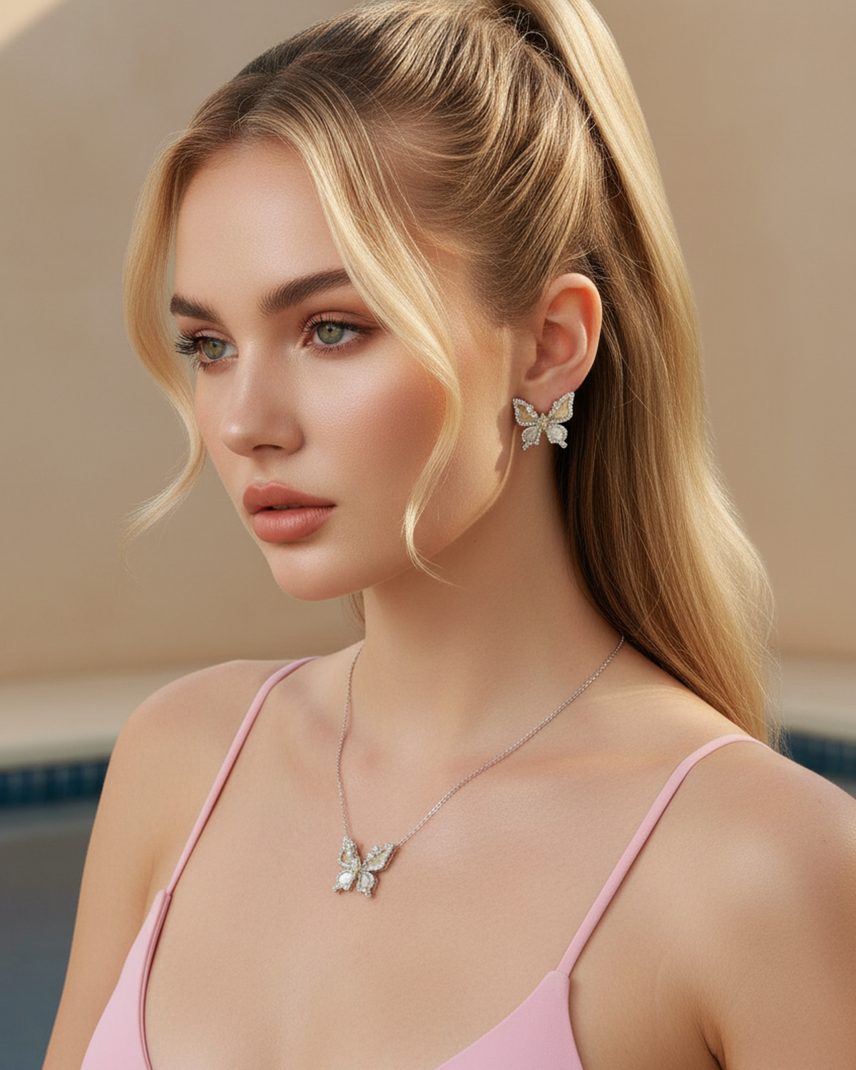 Butterfly Bloom Pendant Necklace