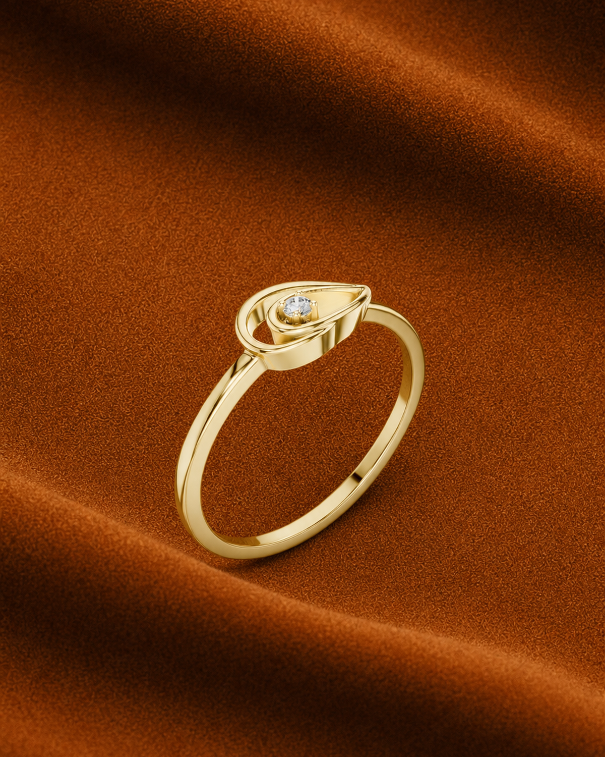 Teardrop Swirl Ring by MONICONIC