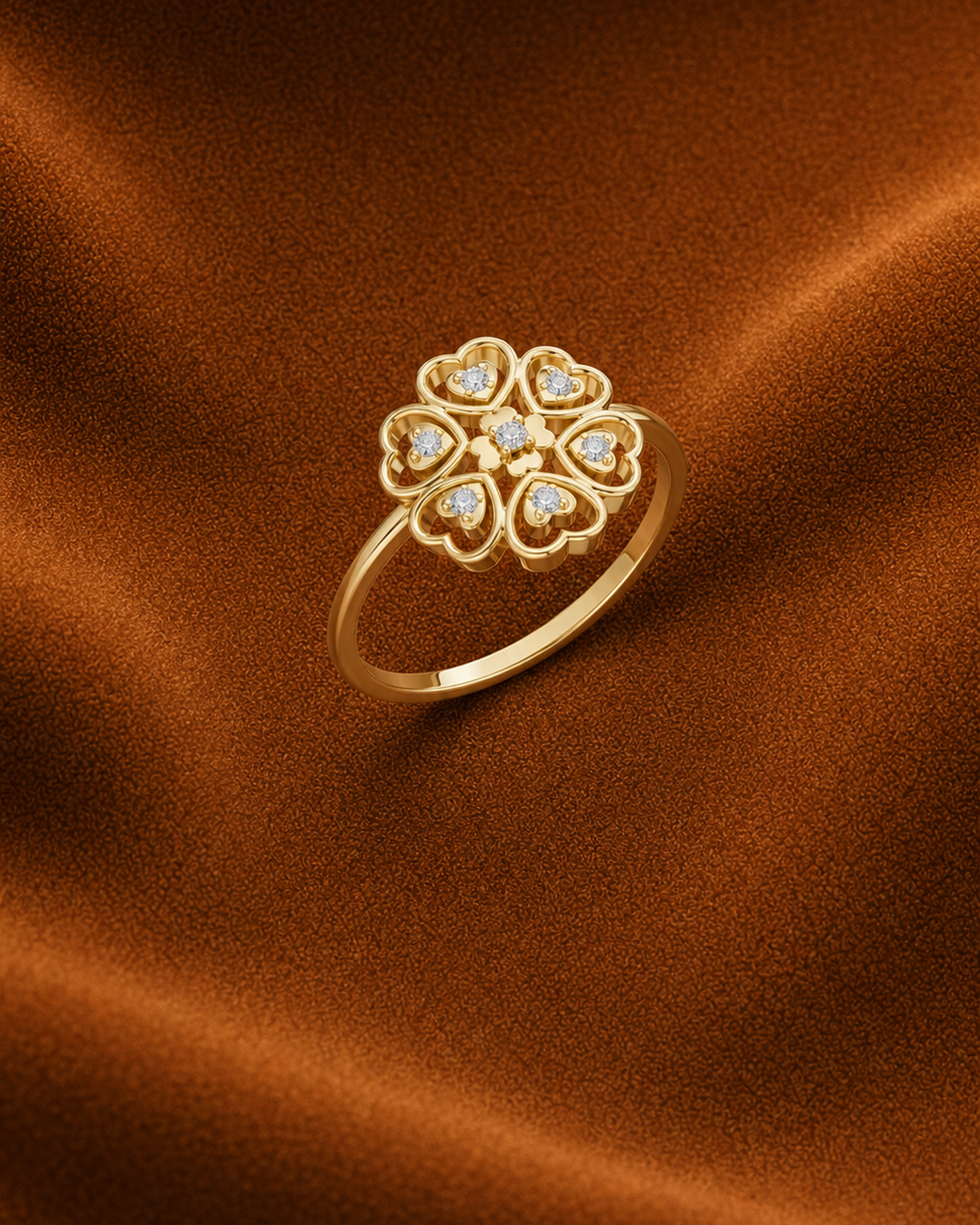 Heart Quatrefoil Ring by MONICONIC