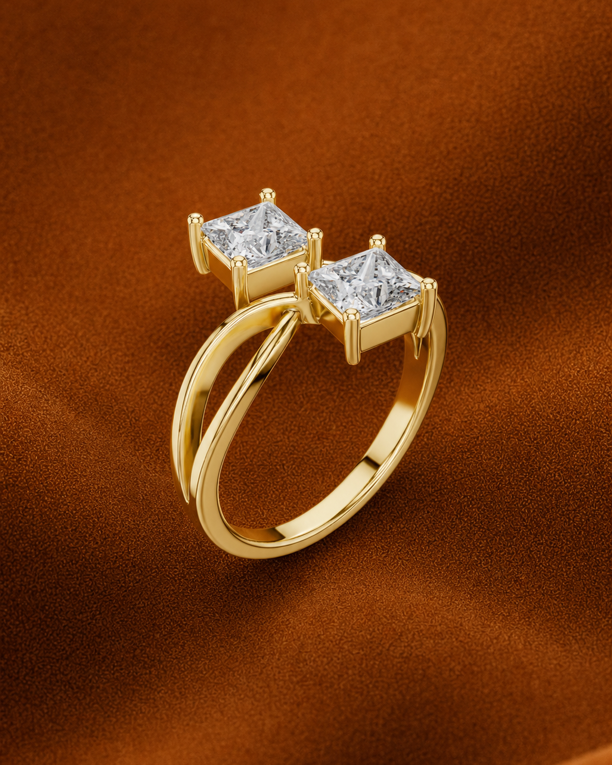 Princess-Cut Toi et Moi Ring by MONICONIC