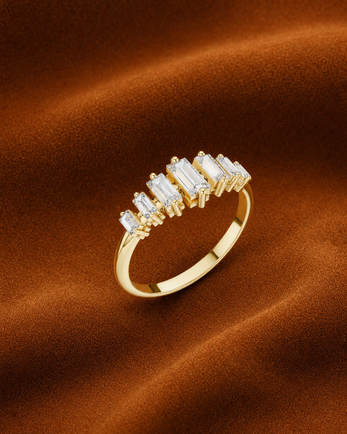 Graduated Baguette Ring by MONICONIC