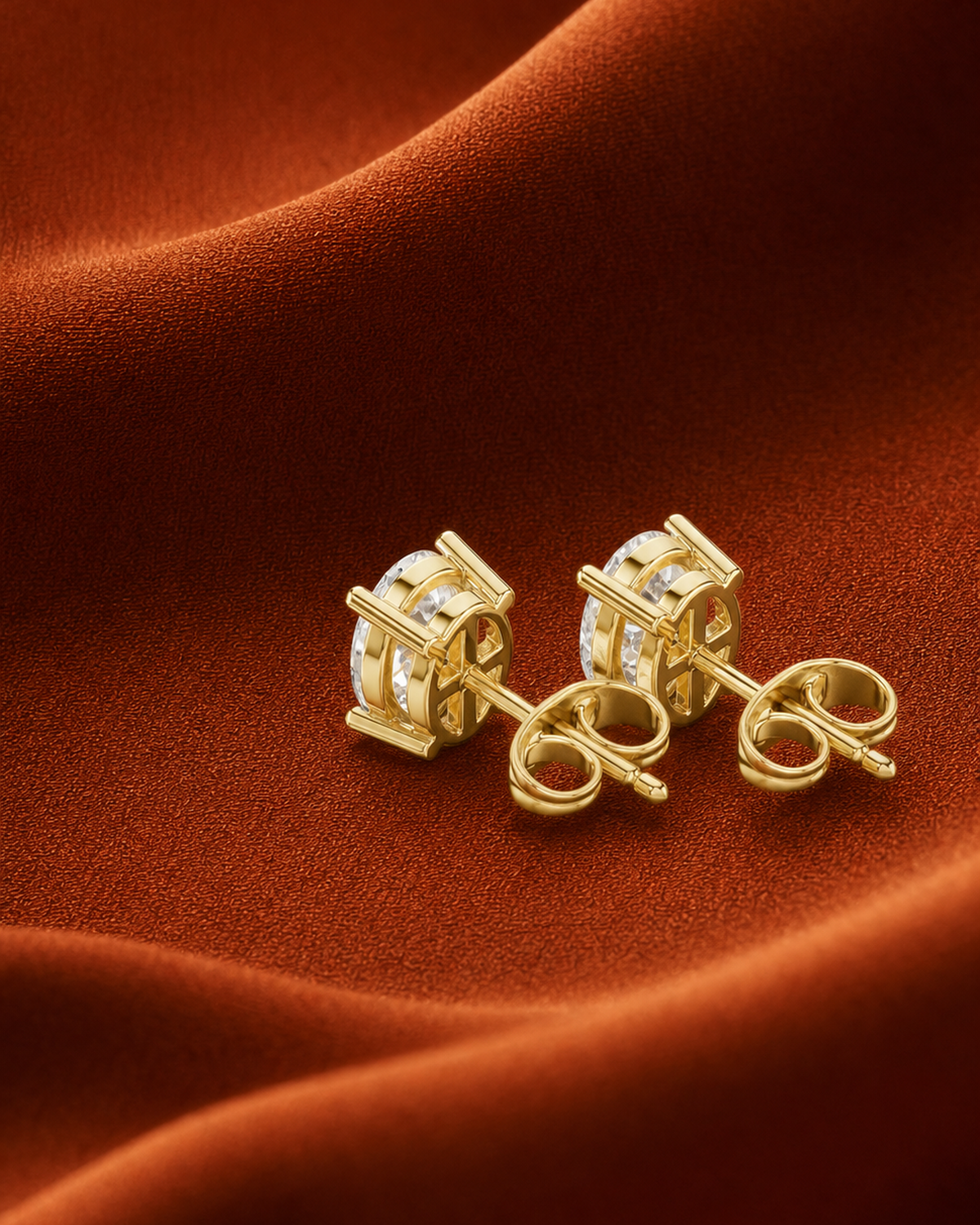 Oval Lab-Grown Diamond Stud Earrings by MONICONIC