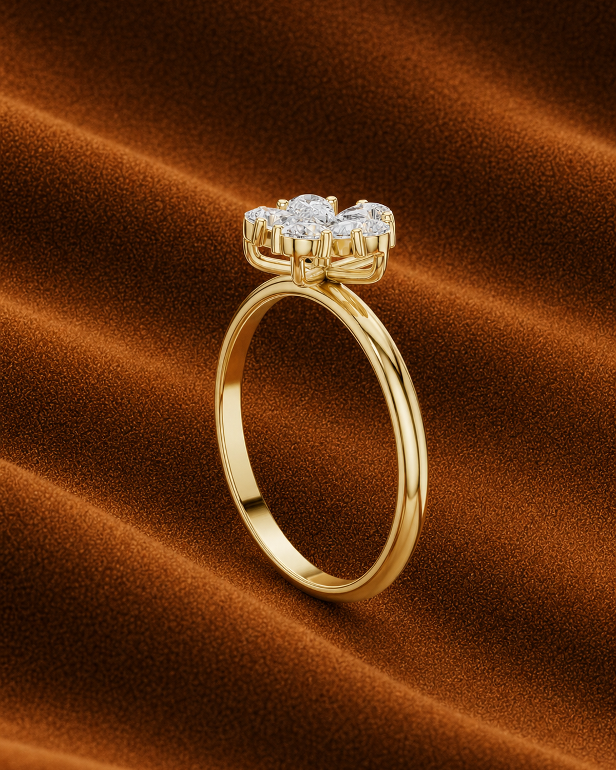 Pear Rosette Ring by MONICONIC
