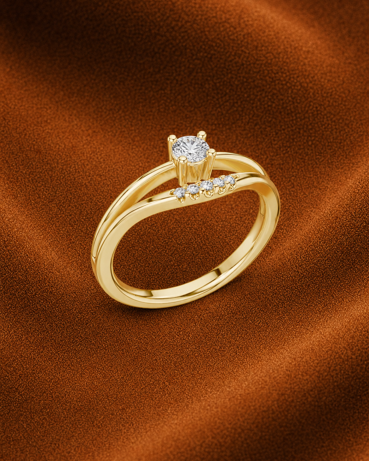 Arc Pavé Solitaire Ring by MONICONIC