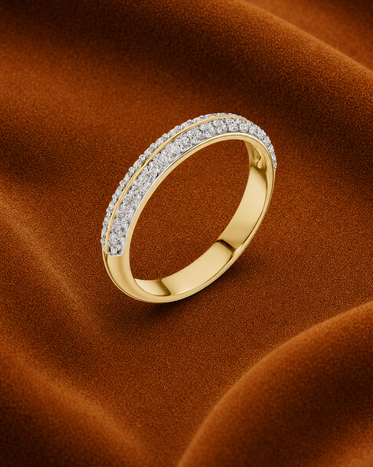 Double Pavé Diamond Band by MONICONIC