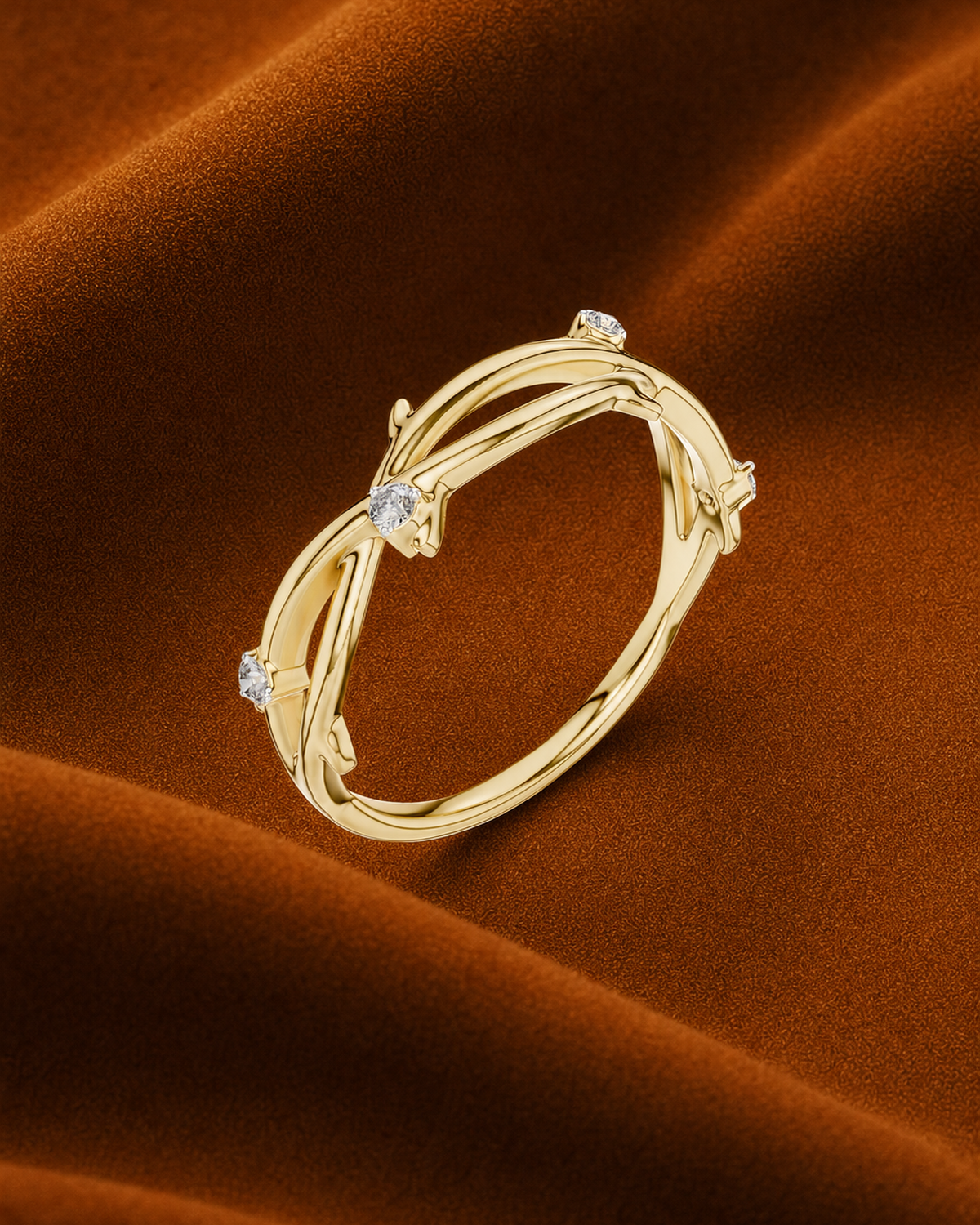 Vine Openwork Diamond Ring by MONICONIC