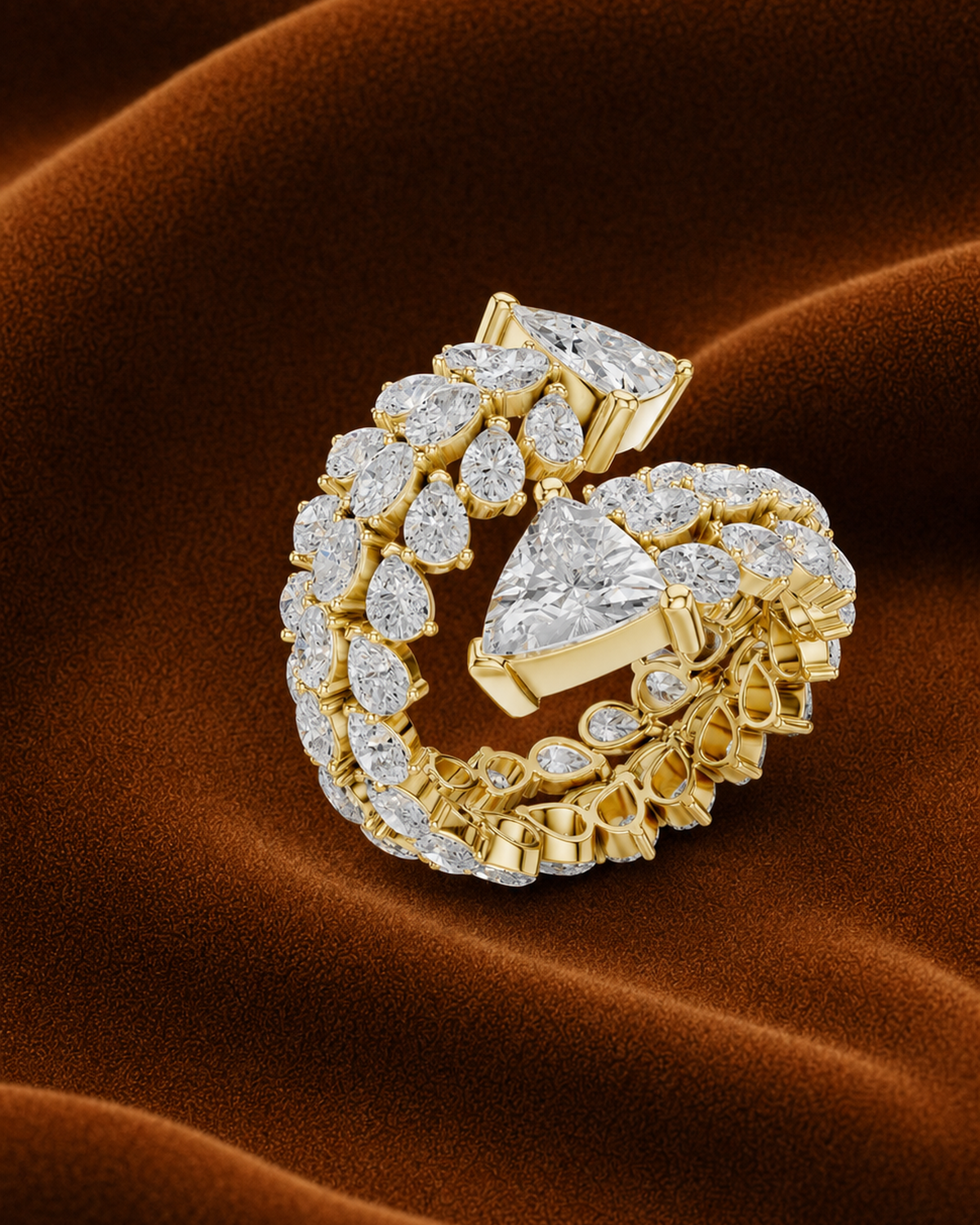 Twin Trillion Bypass Ring by MONICONIC